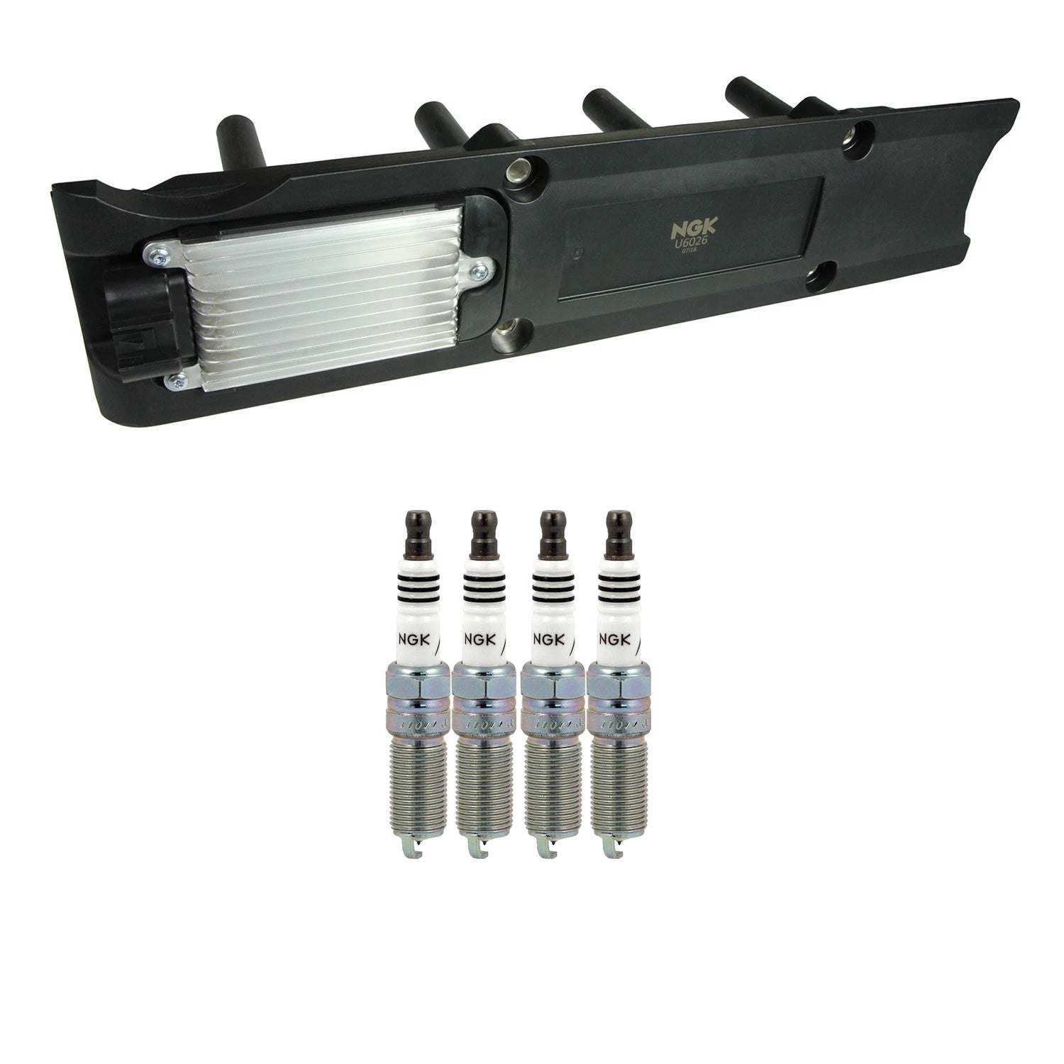 Set of 4 NGK Ignition Coils & Iridium Spark Plugs for Cavalier Alero Grand Am Vue (2000–2005)