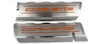 Fuel Rail Covers w/Orange Carbon Fiber Vinyl "CORVETTE" Inlay for 14-19 Corvette