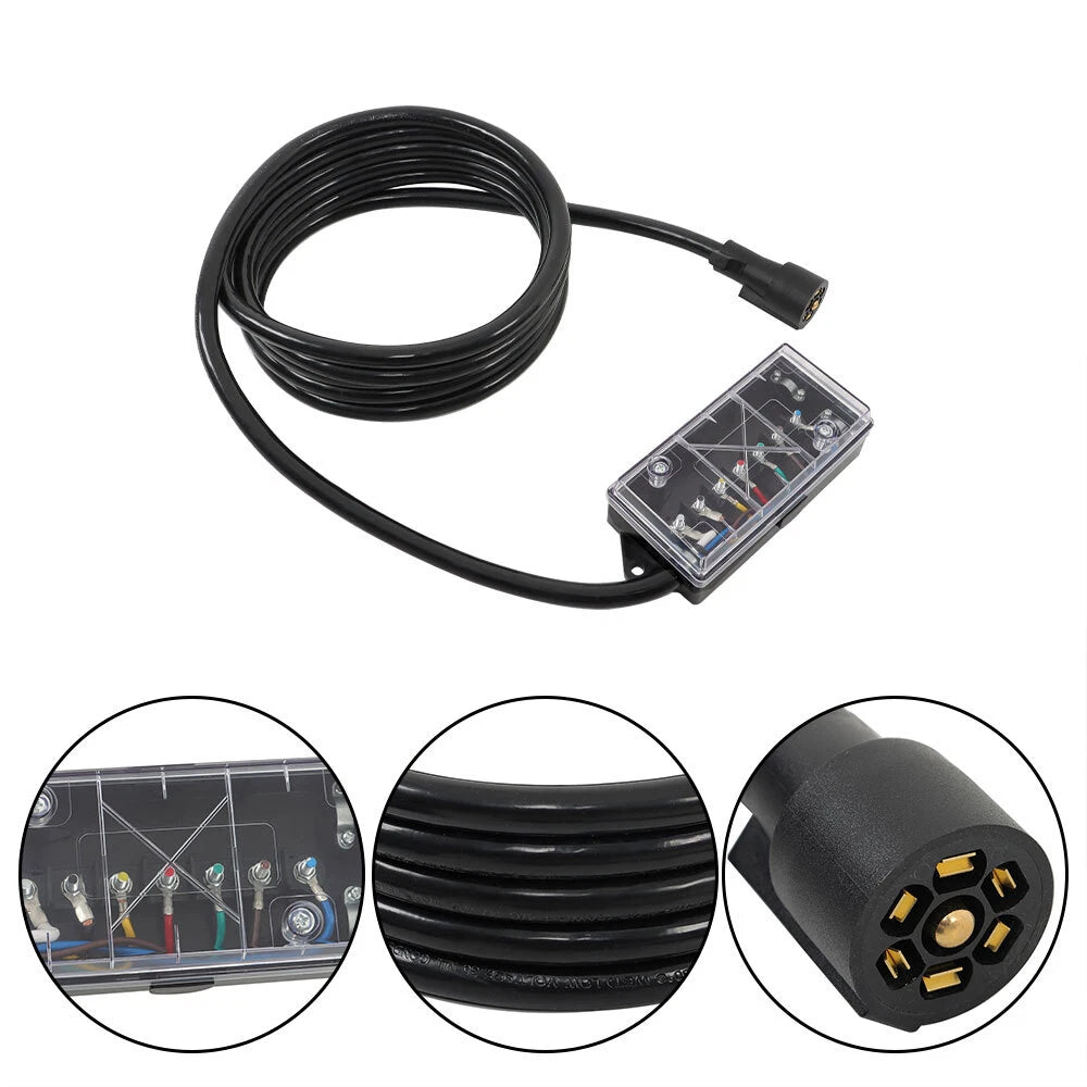 7 Way Trailer Cord Plug Wiring Harness Kit for Universal Use (16FT)