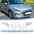 Front Upper Bumper Grille for Hyundai Elantra (2019–2020) Silver Tone ABS