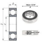 Deep Groove Ball Bearing P4 for Scooter Skateboard Wheel (10x19x5mm)