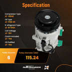 AC Compressor w/ Clutch for Kia Soul EV (2018–2019) 97701F2800RU