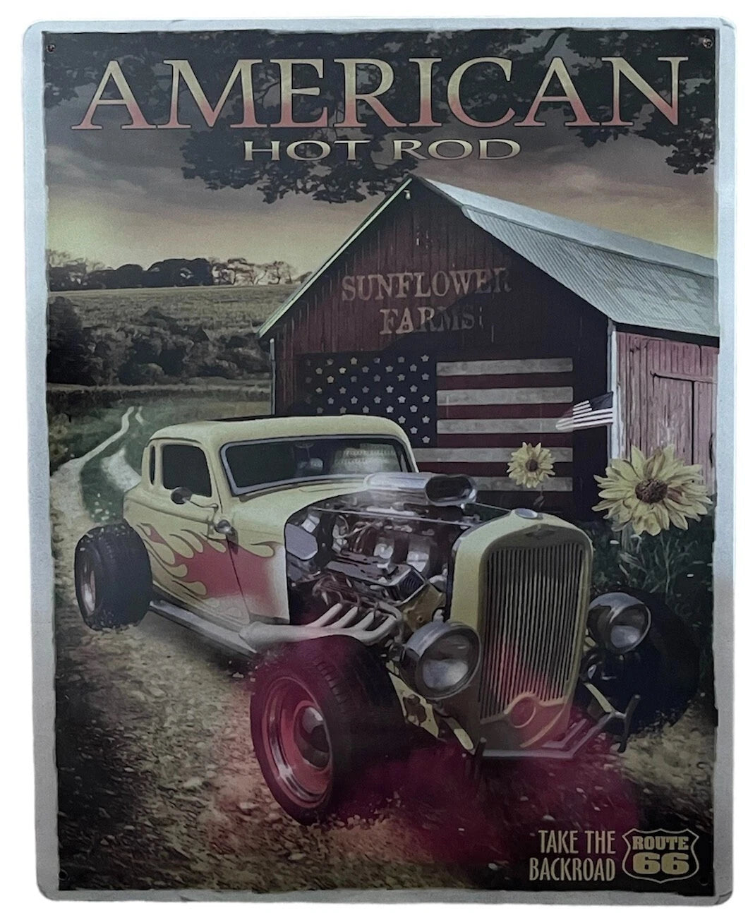 12" x 15" Vintage Retro Hot Rod Metal Sign for Mancave