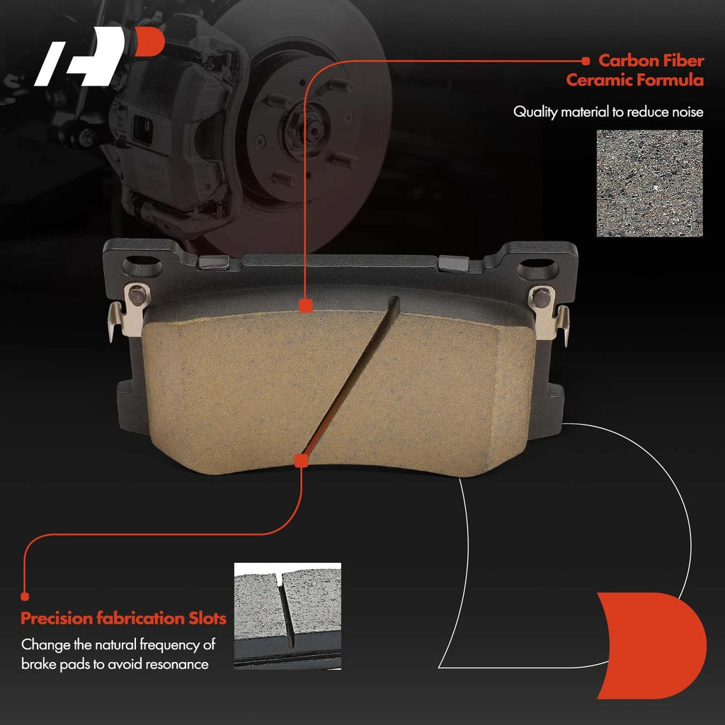 Set of 4 Front Ceramic Brake Pads for Hyundai Genesis (2015–2016)