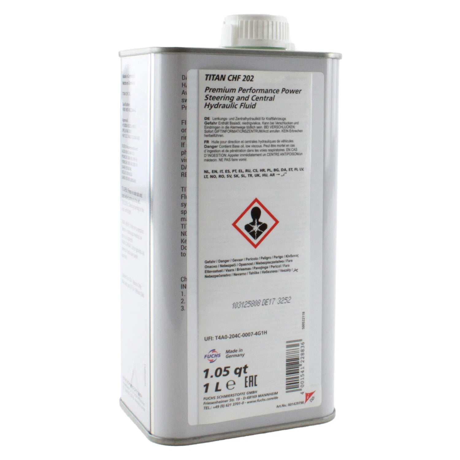 Fuchs TITAN CHF 202 Hydraulic Fluid 1L for Audi VW Porsche Volvo Hyundai
