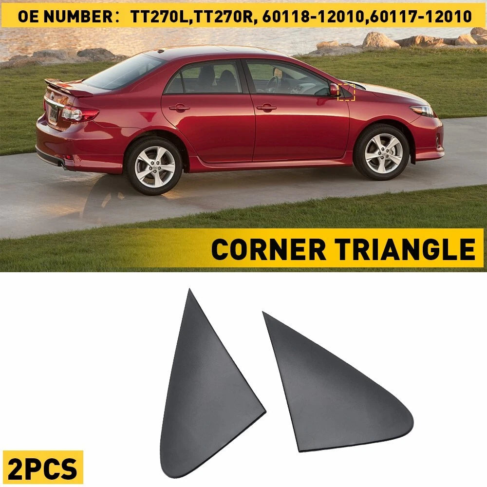 Set of 2 Side View Mirror Fender Corner Trim Covers for Toyota Corolla (2008–2013)