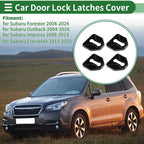 Set of 4 Car Door Lock Latches Cover for Subaru Forester (2004–2024) Metal Black