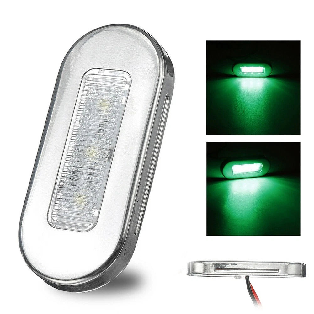Stainless Steel Bezel LED Courtesy Light for Marine Applications (Clear Lens)