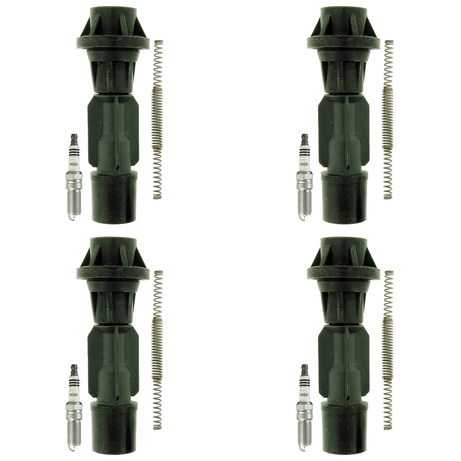 Set of 4 NGK Iridium IX Spark Plugs & Coil Boots for Mazda 3 6 CX-7 (2004–2023)