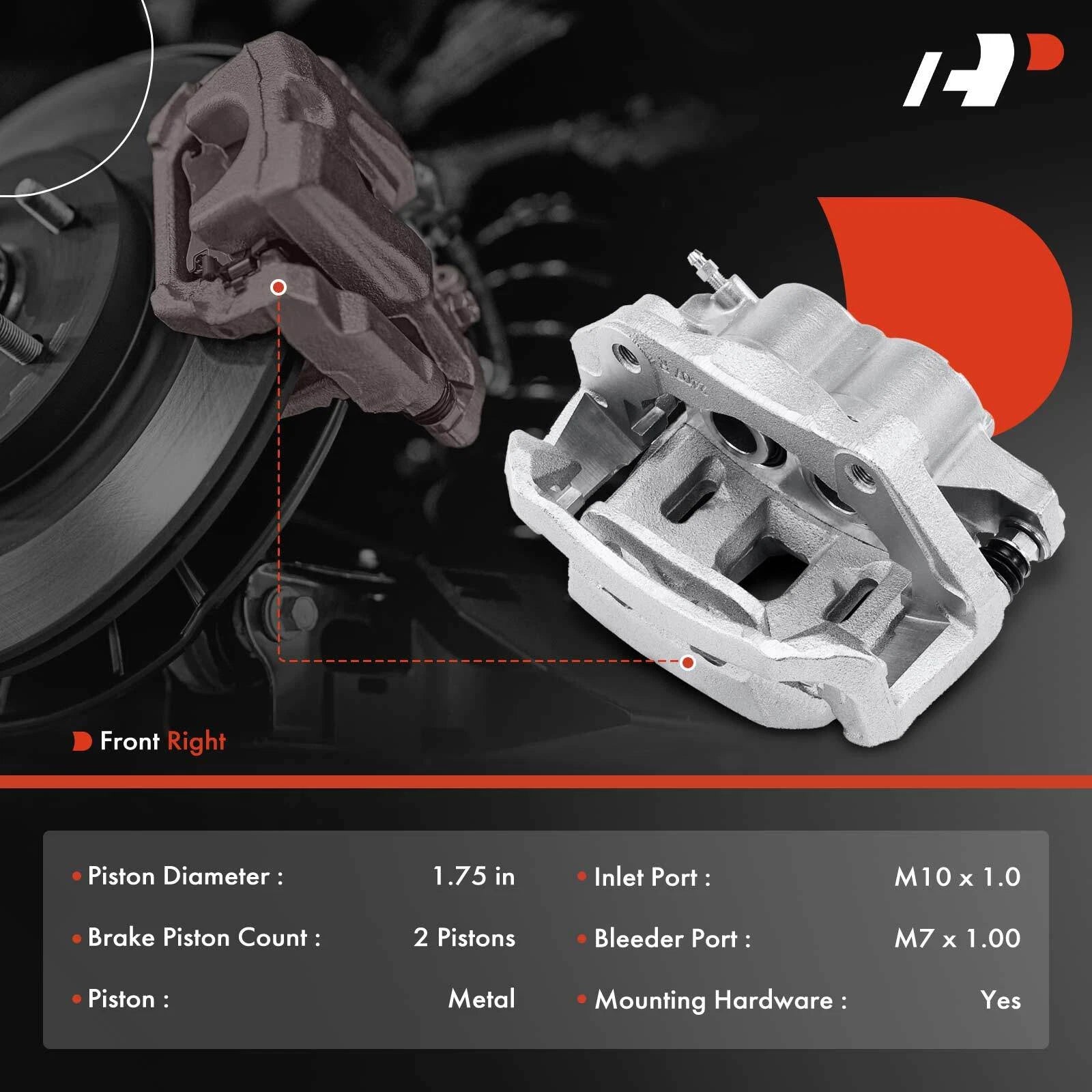 Front Right Disc Brake Caliper w/ Bracket for Toyota Supra Lexus SC300 (1993–2000)