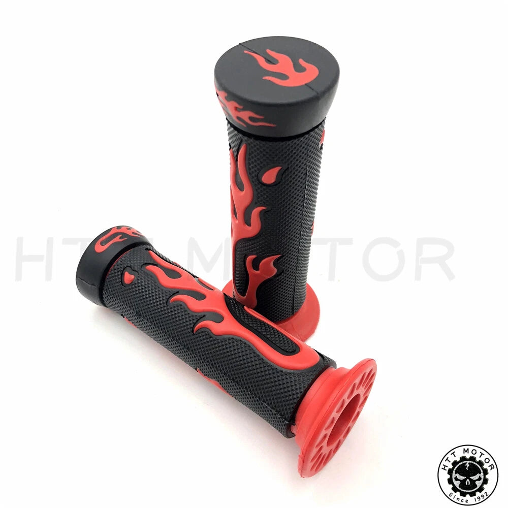 1" Red Flame Gel Hand Grips for Yamaha FZR YZF 600 (1990–1999)