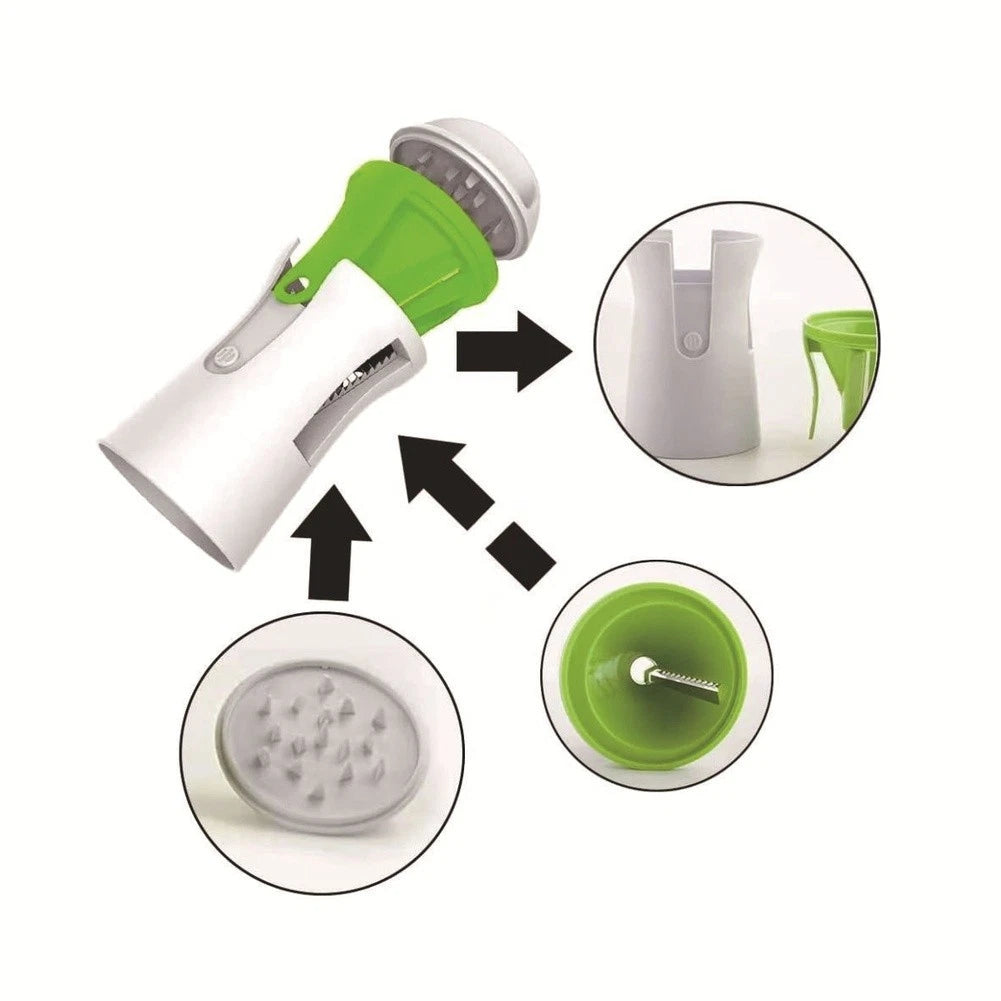 3-in-1 Vegetable Grater Spiralizer with Stainless Steel Blades