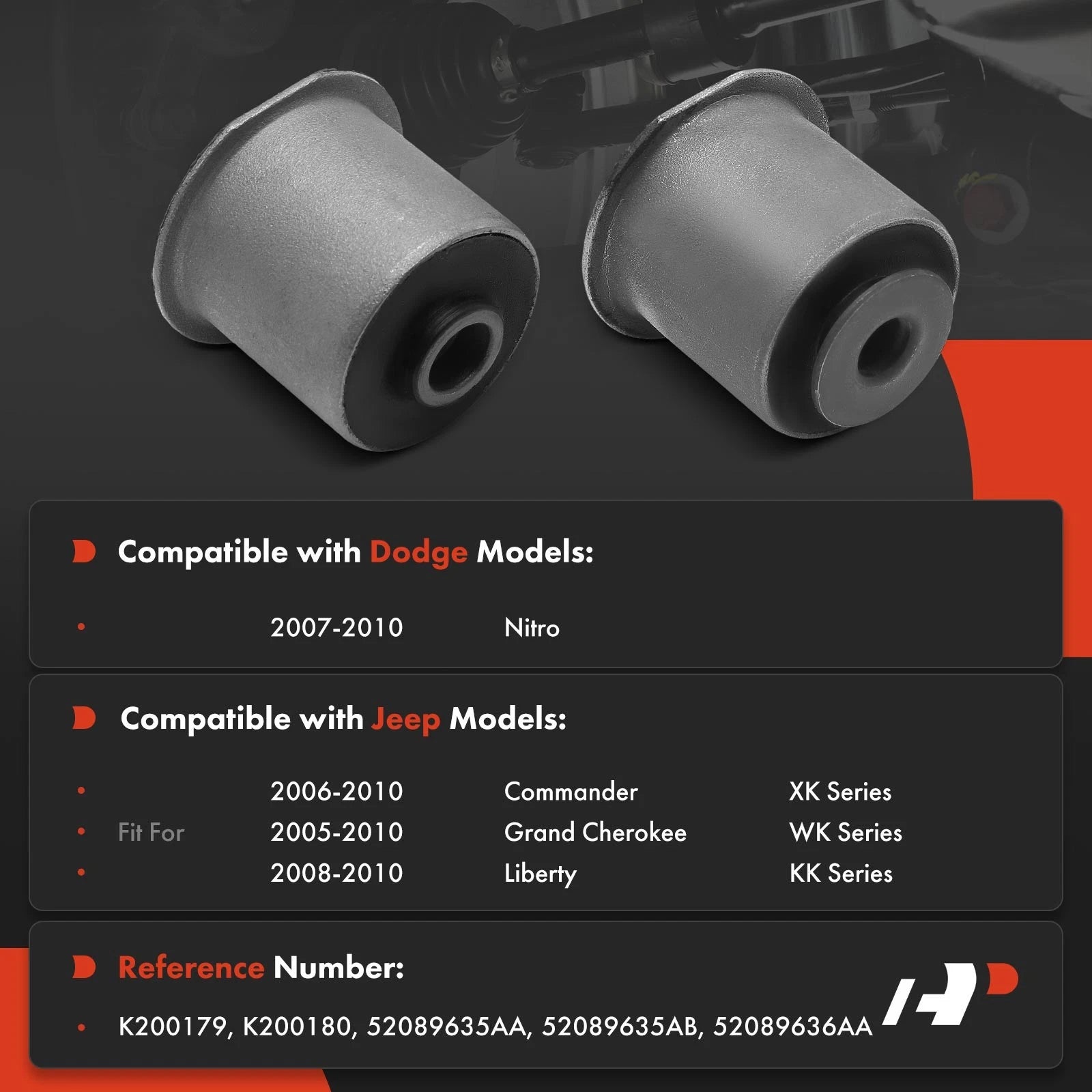2Pcs Rear Upper Control Arm Bushings for Jeep Grand Cherokee