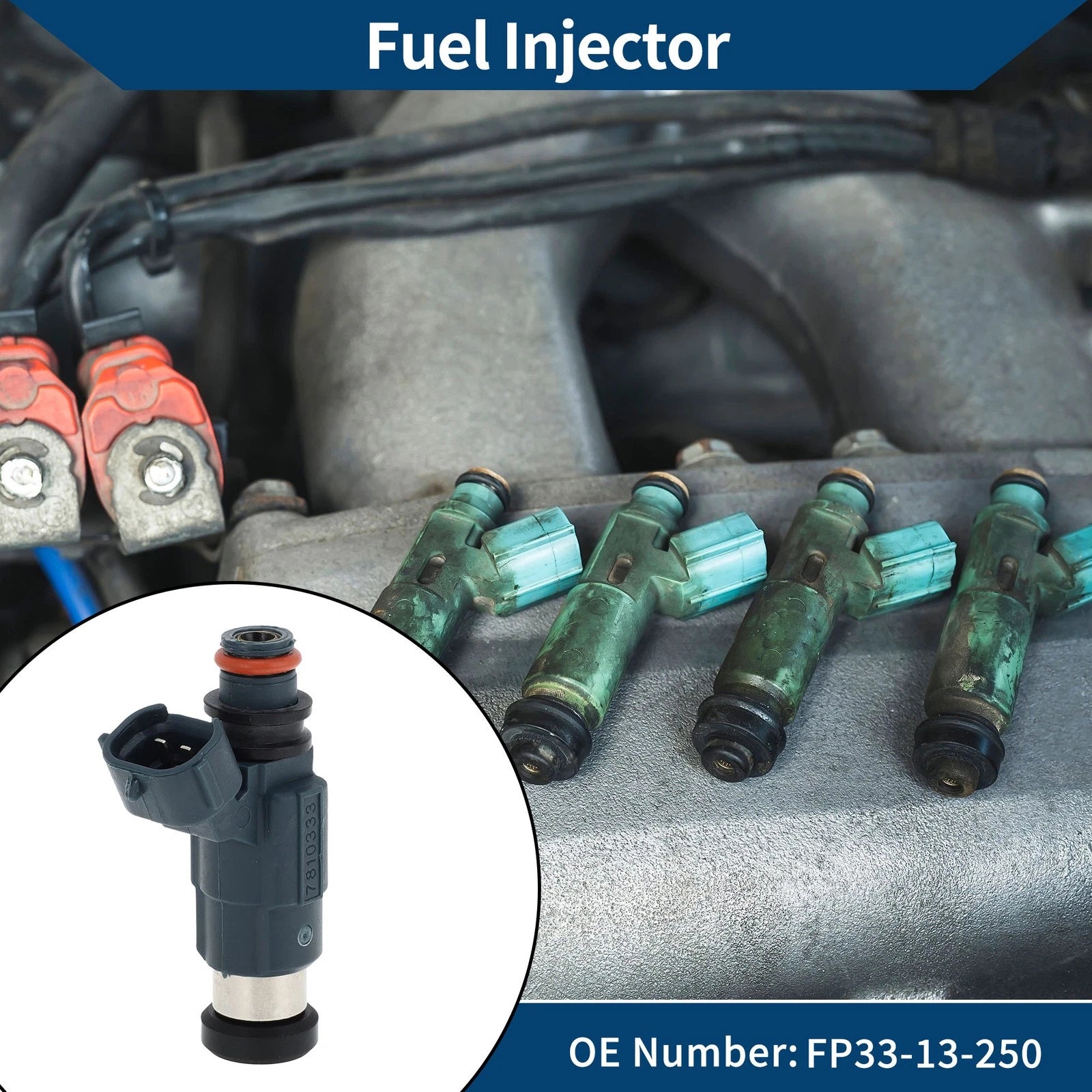 Fuel Injector No.FP33-13-250 for Mazda Protege ES (1999–2000) 1 Pc