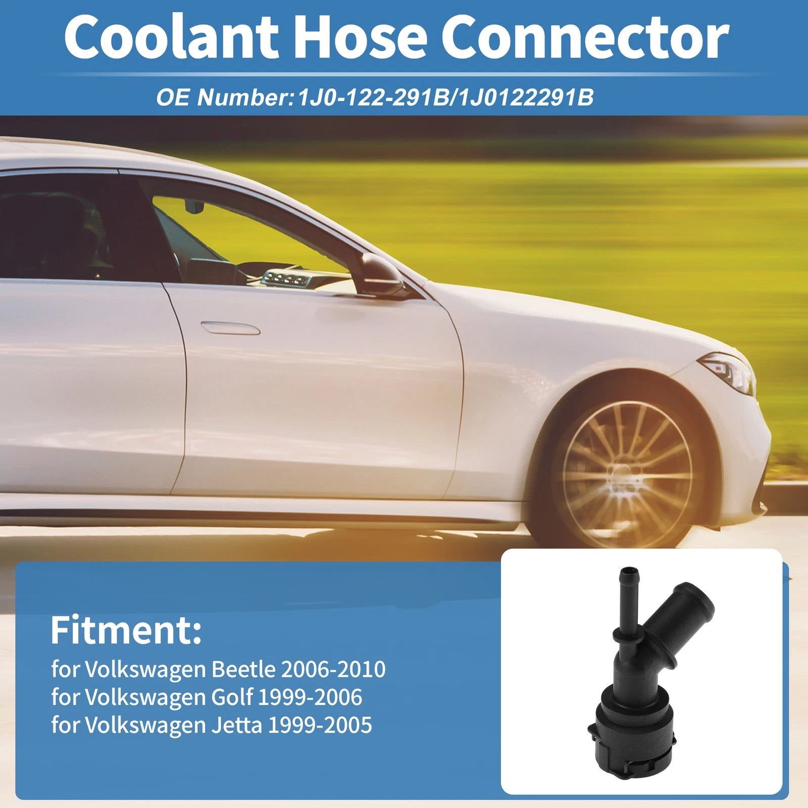 Engine Coolant Hose Connector for Volkswagen Beetle (2006–2010) No. 1J0-122-291B