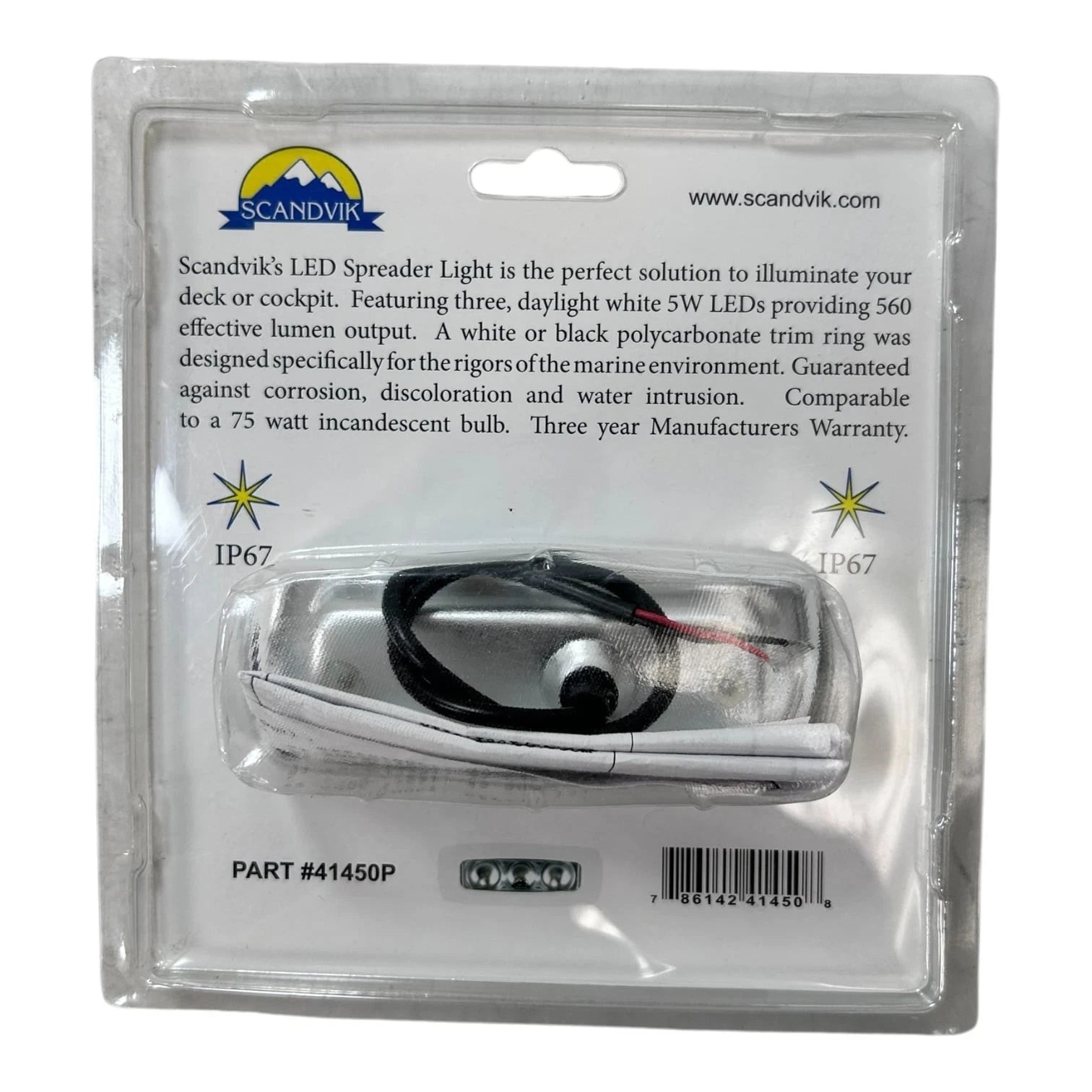 Scandvik 41450P Marine Flush Mount LED Spreader Light 12/24V (N/A)