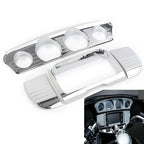 Chrome Tri Line Gauge Stereo Accent Trim Covers for Harley Electra Glide (2014–2023)