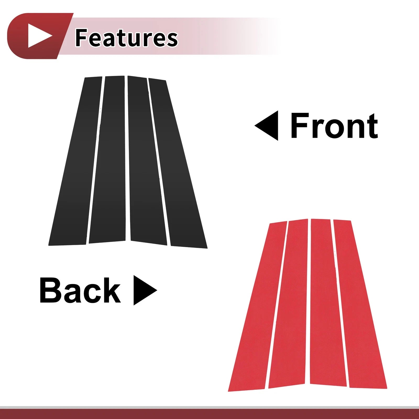 Door Pillar Window Trim for Toyota Tundra (2000–2006) Black Left Right