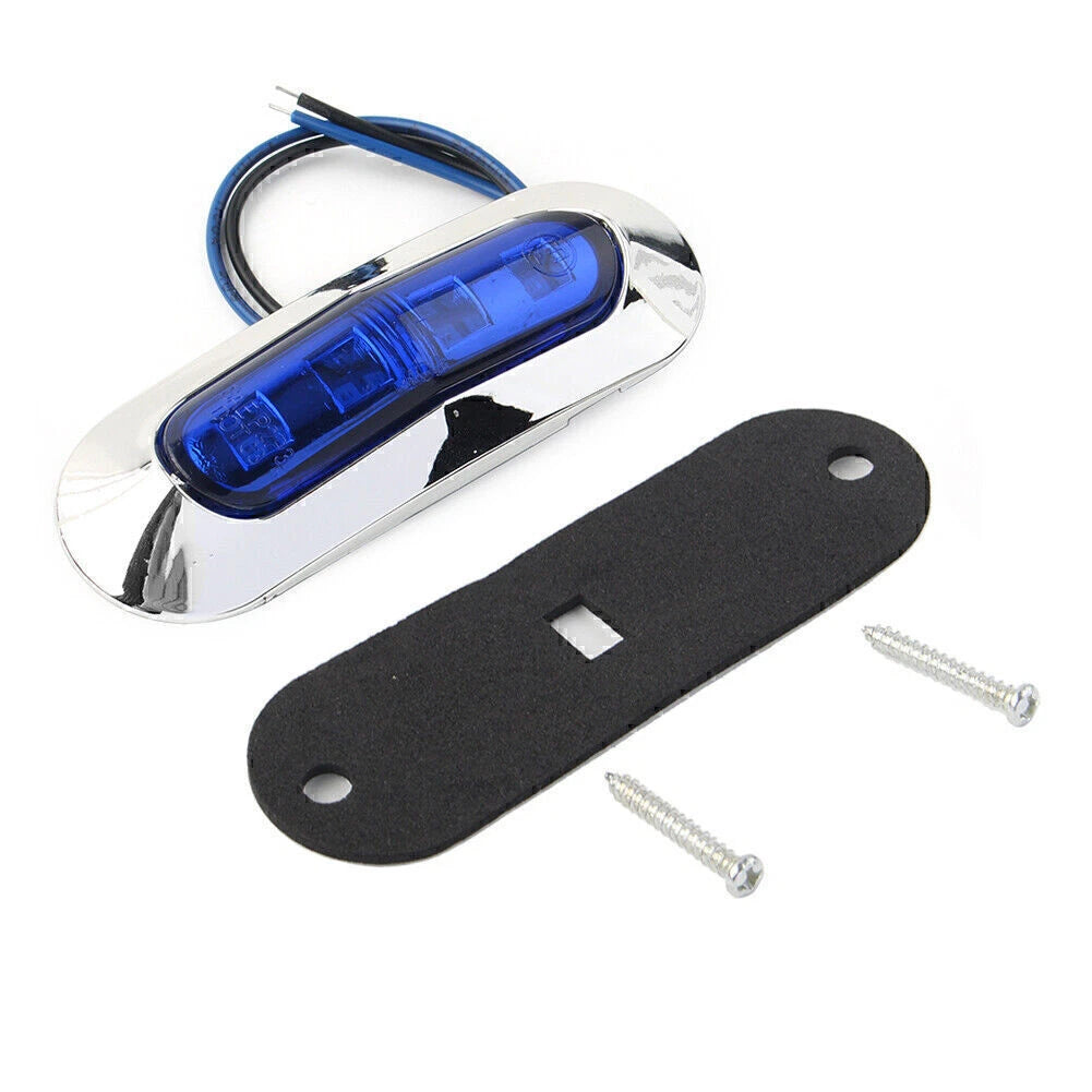 10x Blue LED Side Clearance Marker Light for Car Truck Trailer Pickup (12V 24V)