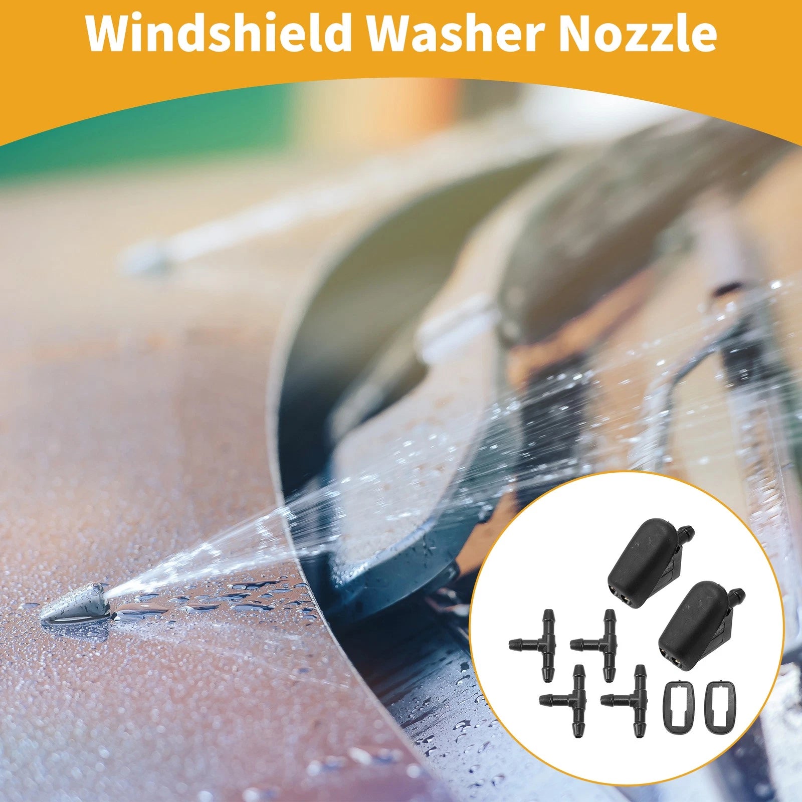 Windshield Washer Nozzle Kit for Ford Fiesta (2001–2007) No. 1442176, 2 Pcs