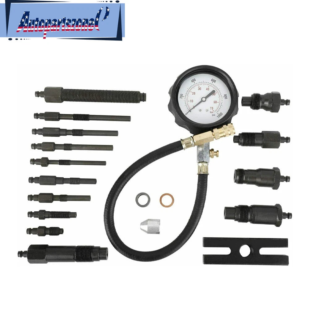 Diesel Engine Compression Gauge Tester with Injector Adaptor for
