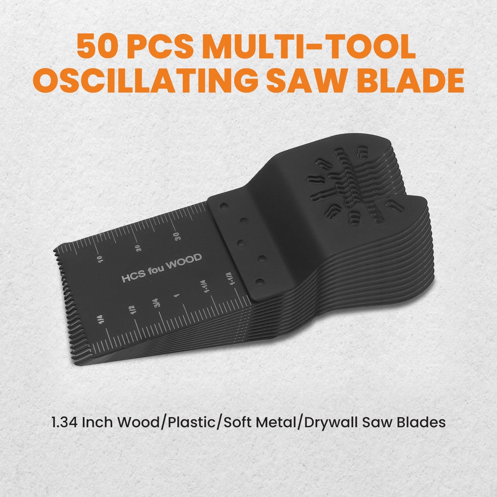 50x Oscillating Multi Tool Saw Blades for Universal Use (Metal, Wood, Plastic)