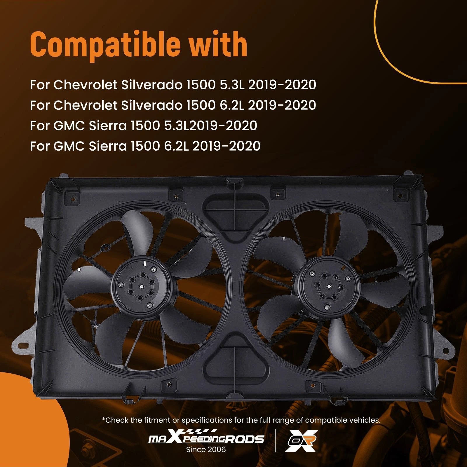 Dual Cooling Fan for Chevy Silverado GMC Sierra 1500 (2019–2020)