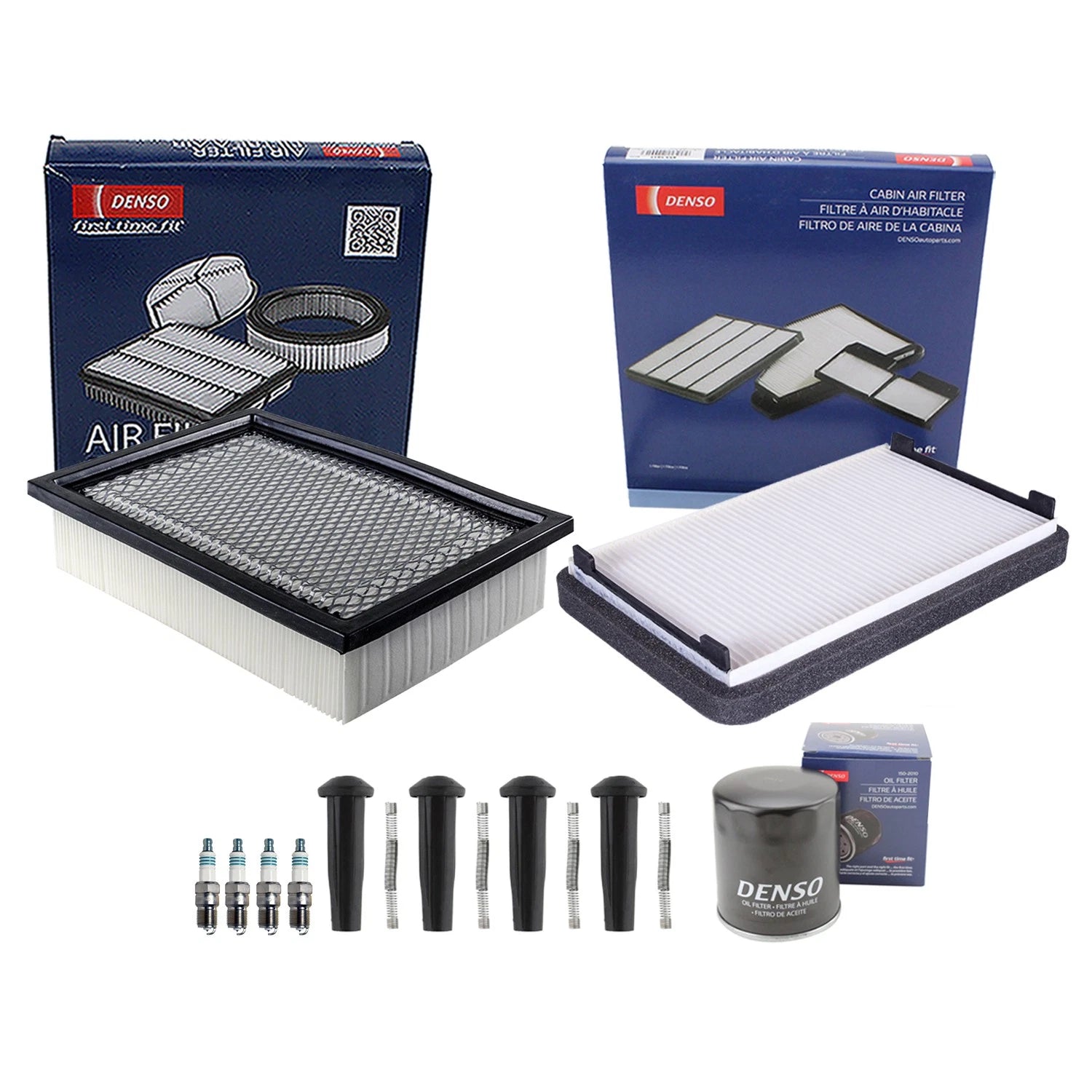 Denso Tune Up Kit 4 Spark Plugs & Boots for Escape Mariner Tribute (2001–2012)