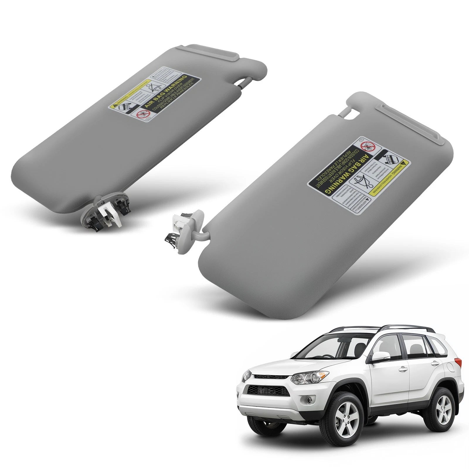 2X Gray Sun Visors for Toyota RAV4 (2006–2013)