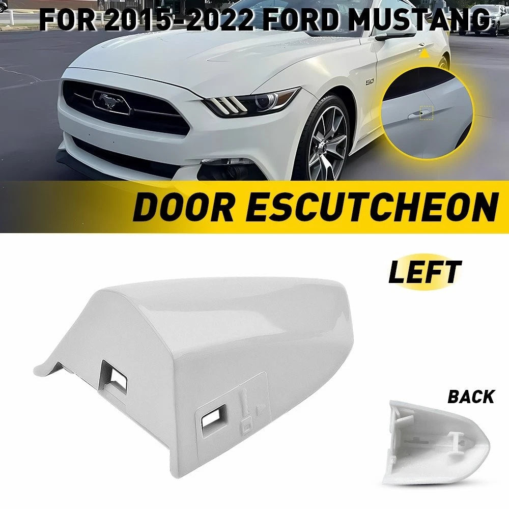 Front Left Door Handle Key Cap Cover for Ford Mustang (2015–2022) White