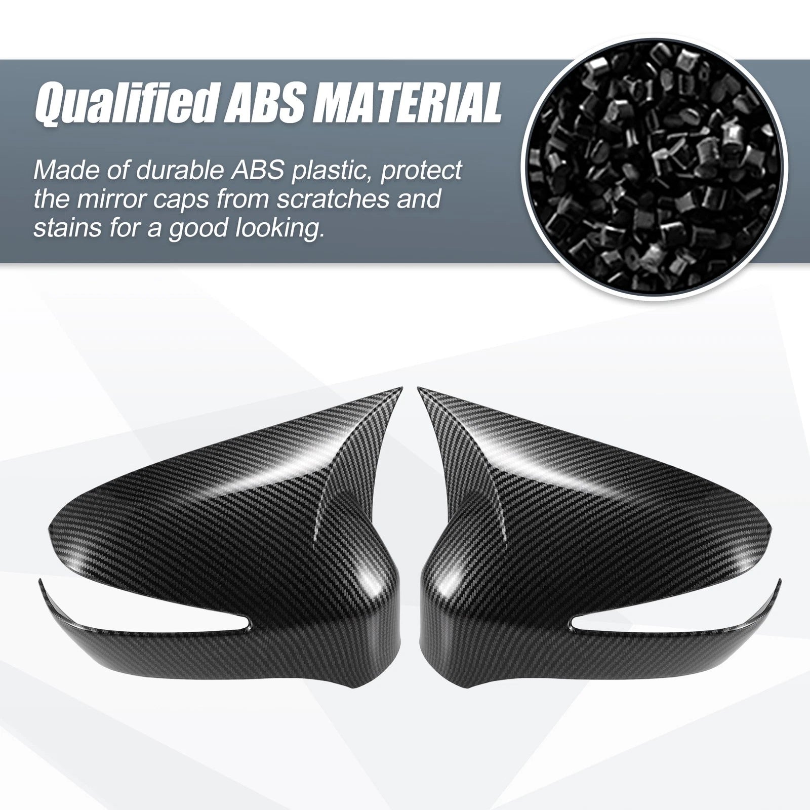 Pair Rearview Mirror Cover Overlay for Honda Civic (2006–2011) Carbon Fiber
