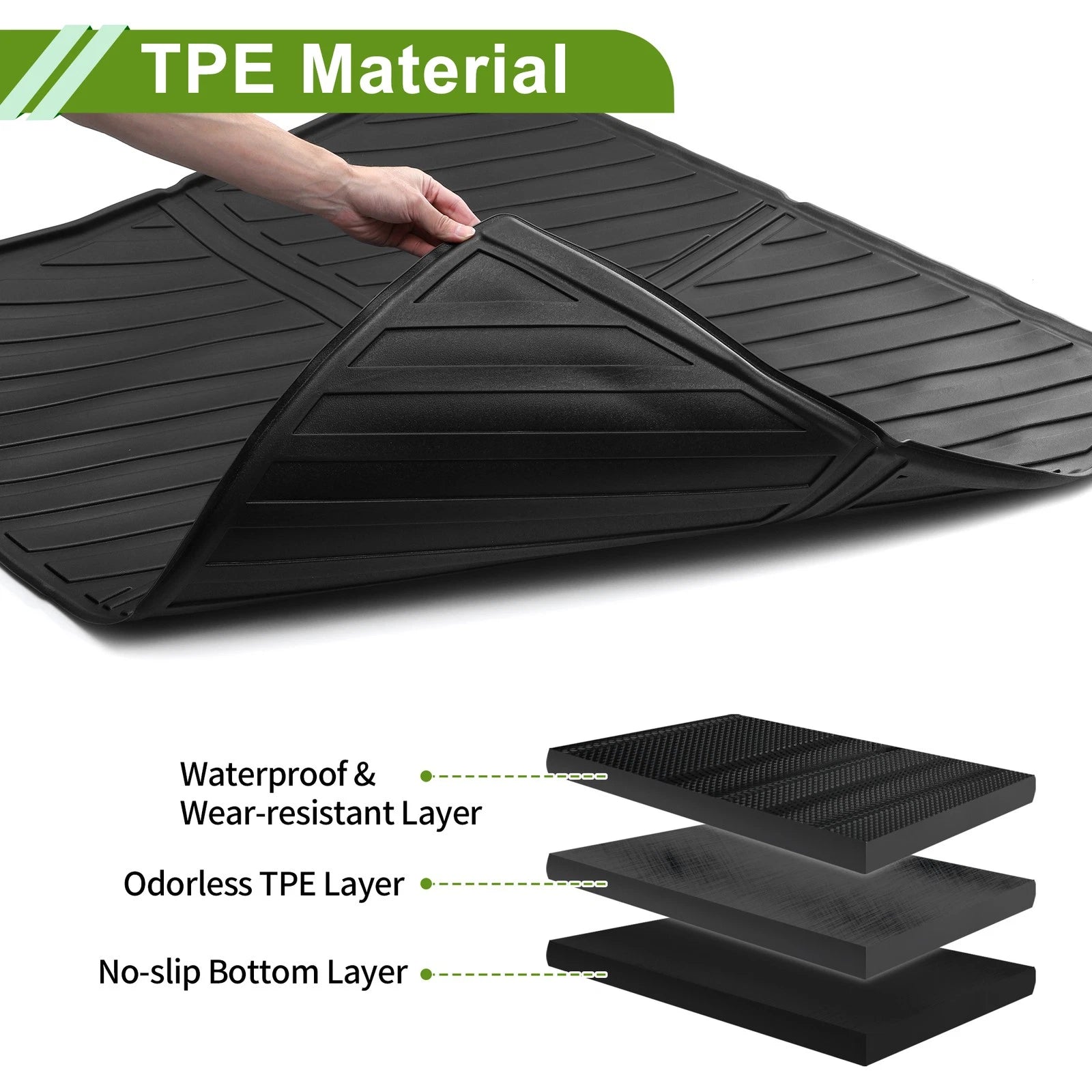 Rear Trunk Mat for Ford Edge (2015–2024) TPE Cargo Liner