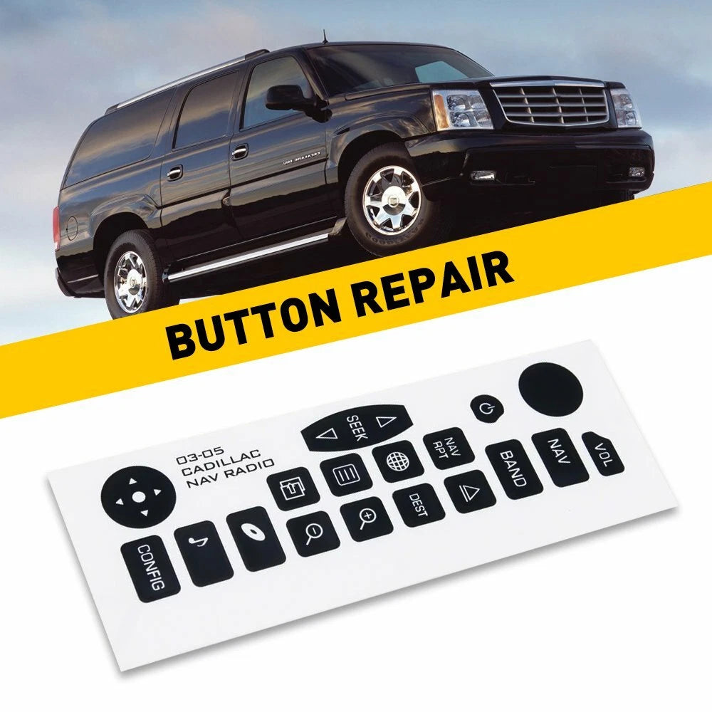 Set of 4 Navigation Radio Button Repair Decals for Cadillac Escalade (2003–2005)