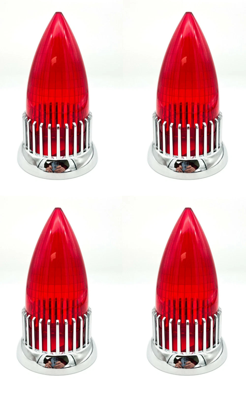 Chrome Flush Mount Tail Light Bezels and Lenses for 1959 Cadillac (Set of 4)