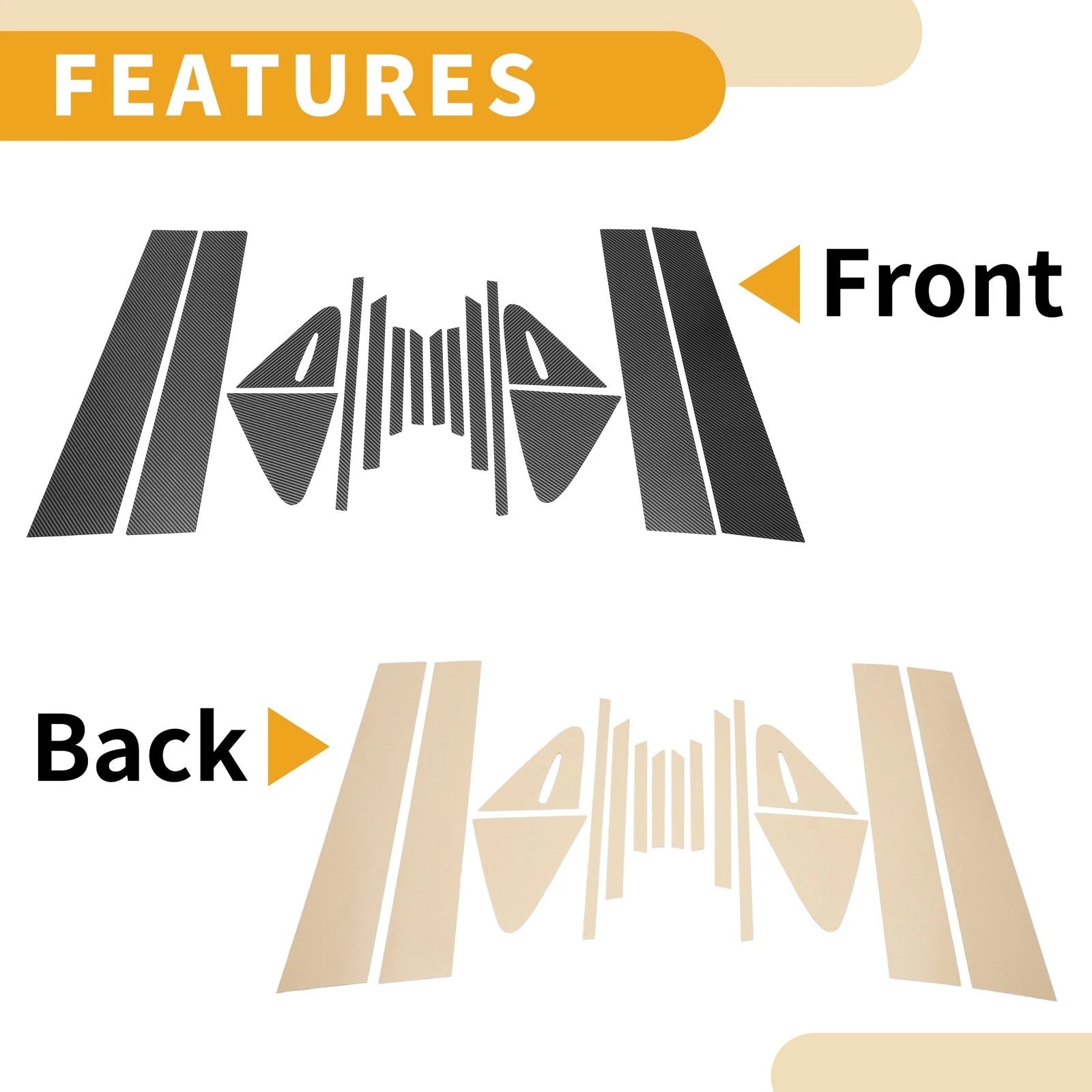 16 Pcs Door Pillar Window Trim for Toyota Corolla (2014–2021) Carbon Fiber