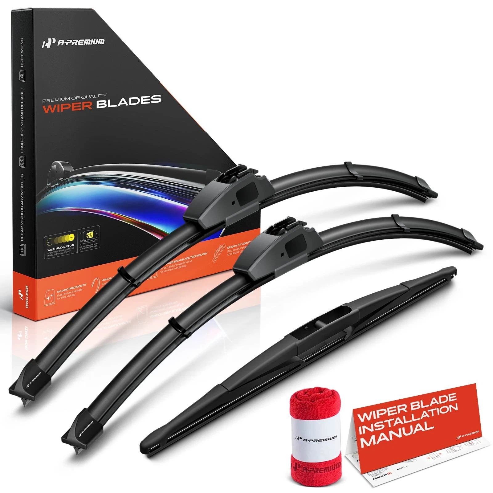 Set of 3 Windshield Wiper Blades for Honda Pilot (2009–2015)