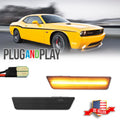 2X Smoked Lens Amber LED Front Side Marker Lights for Dodge Challenger (2008–2014)