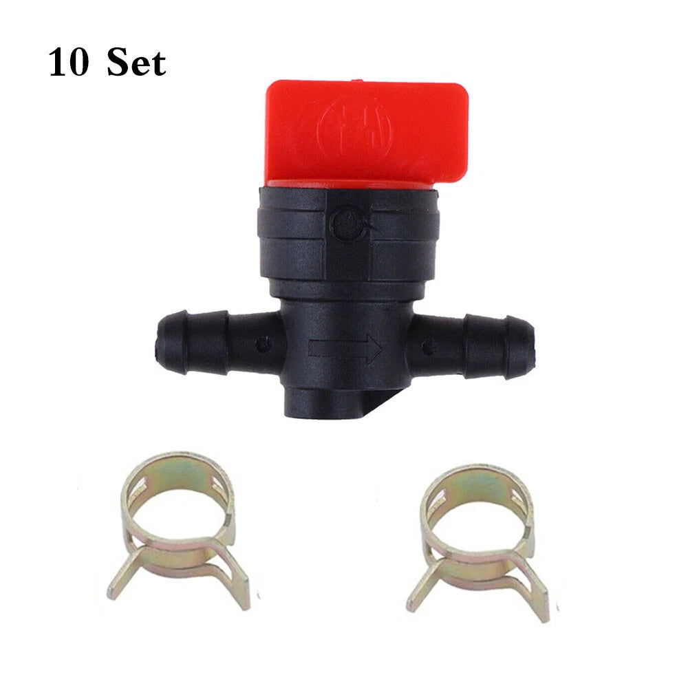 10pcs Fuel Shut Off Valve & Clamp for Briggs & Stratton (494768, 698183, 493960)