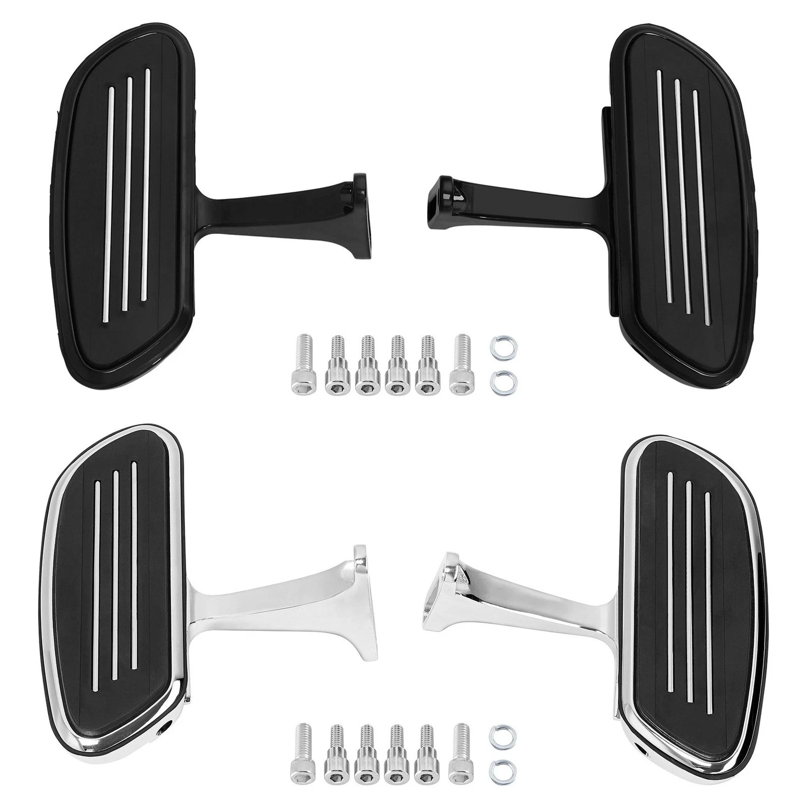 Black/Chrome Passenger Floorboard for Harley Touring (1993–2025)