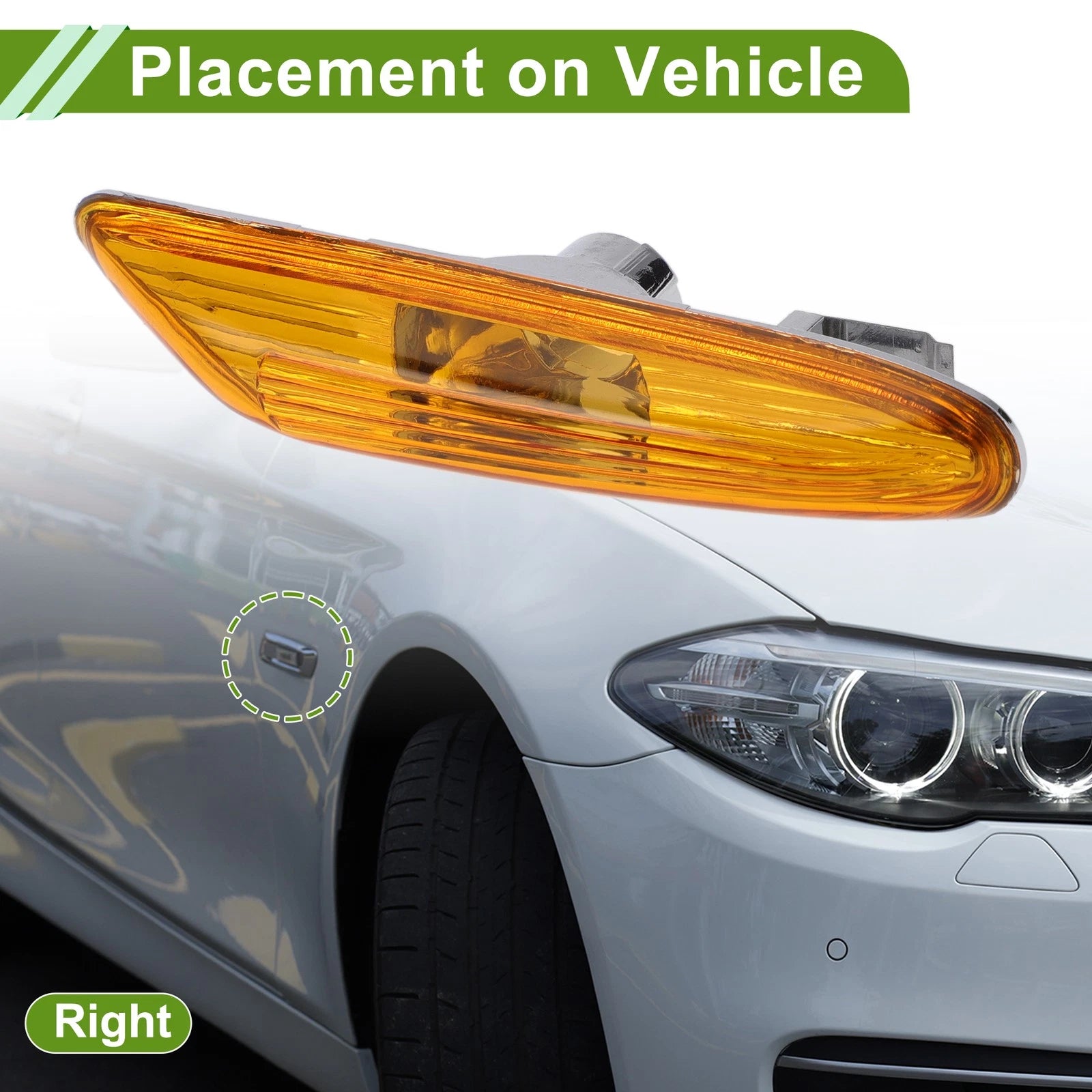 1 Pc Right Side Marker Light Cover for BMW 320i (2002–2005) 63137165914 Yellow