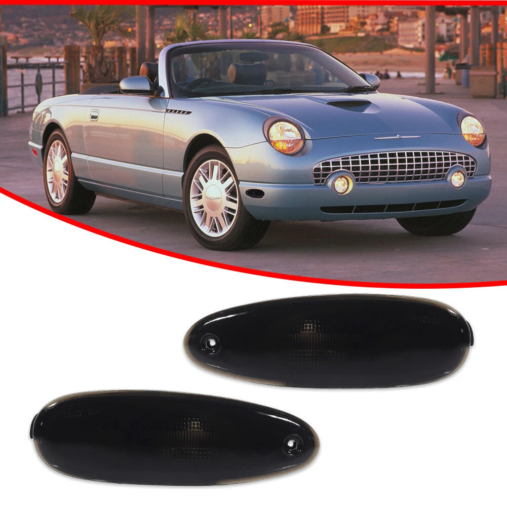 2X Smoke Front Fender Side Marker Lights for Ford Taurus Mercury Sable