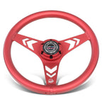 NRG RST-070-RD 330mm Red Racing Steering Wheel for Universal Fit (1" Dish)