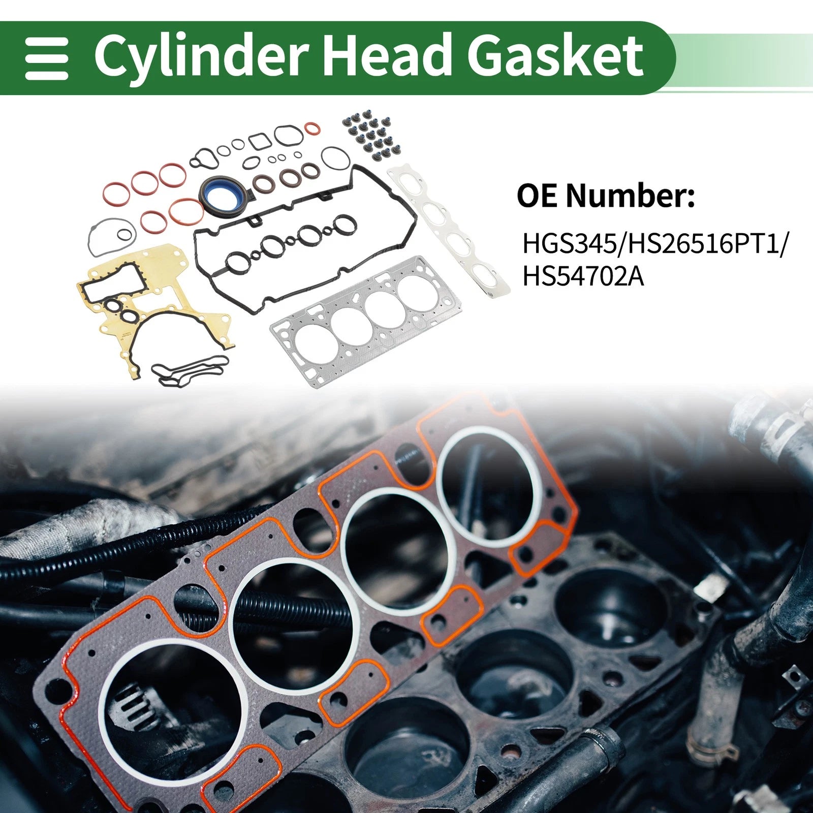 Set of 1 Cylinder Head Gasket for Chevy Cruze Sonic (2012–2017) No.HGS345