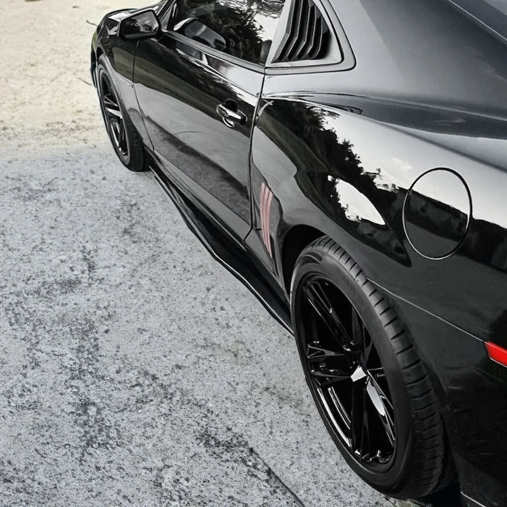 Side Skirts Extension for Chevy Camaro SS LS LT (2010-2015) Gloss Black