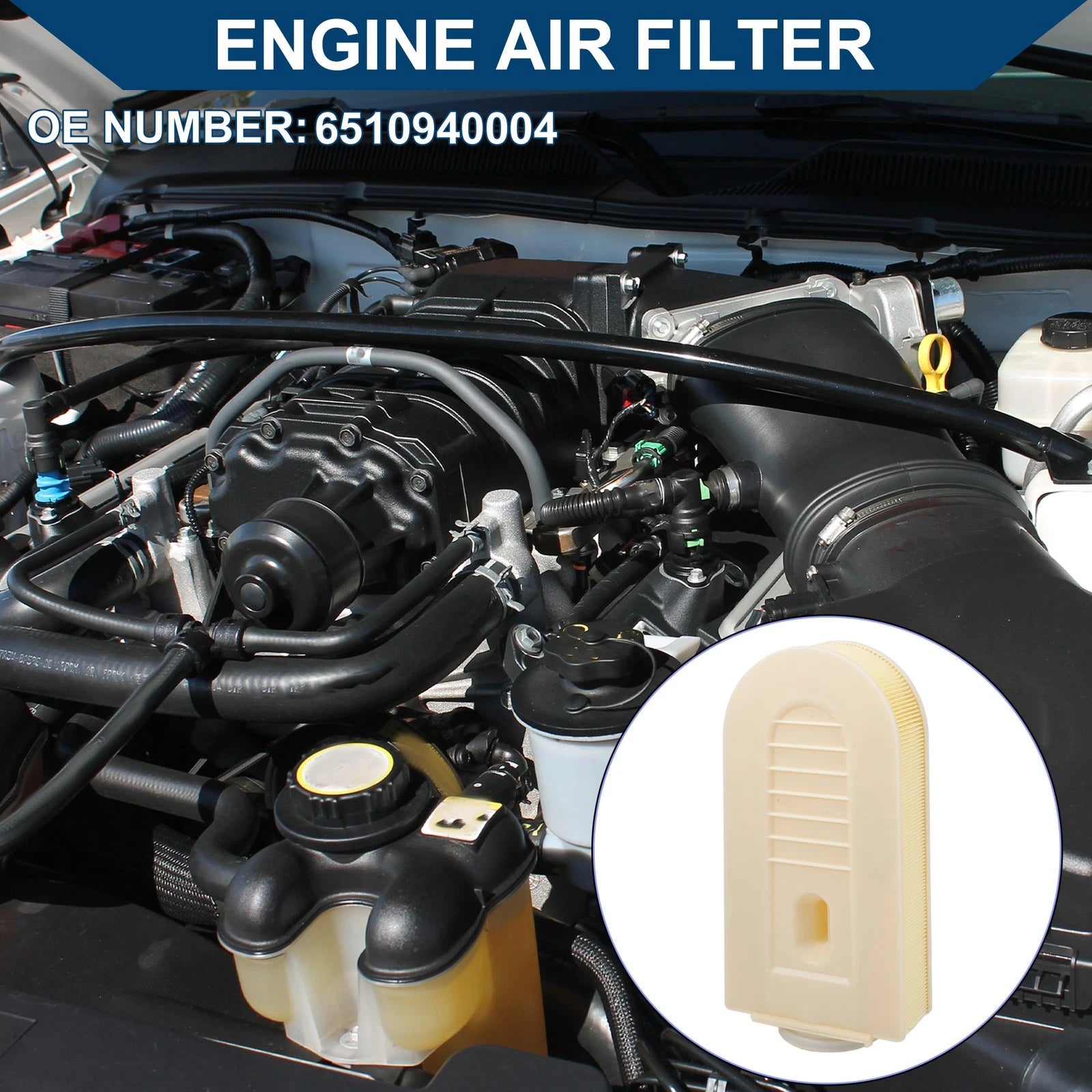 Engine Air Filter No. 6510940004 for Mercedes-Benz C204 C180 2007–2015