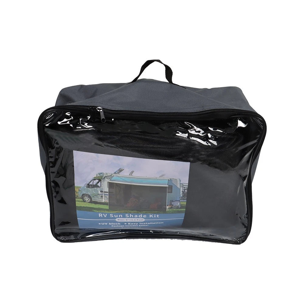90% RV Awning Sun Shade Privacy Screen for Camper (11'-21') Black