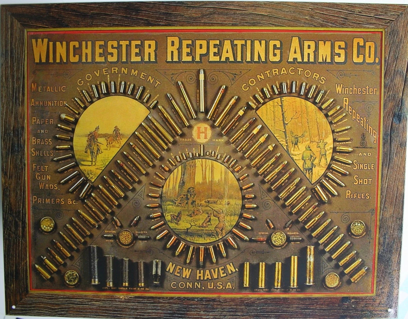 Vintage Replica Tin Metal Sign for Winchester Rifle Pistol (2177)