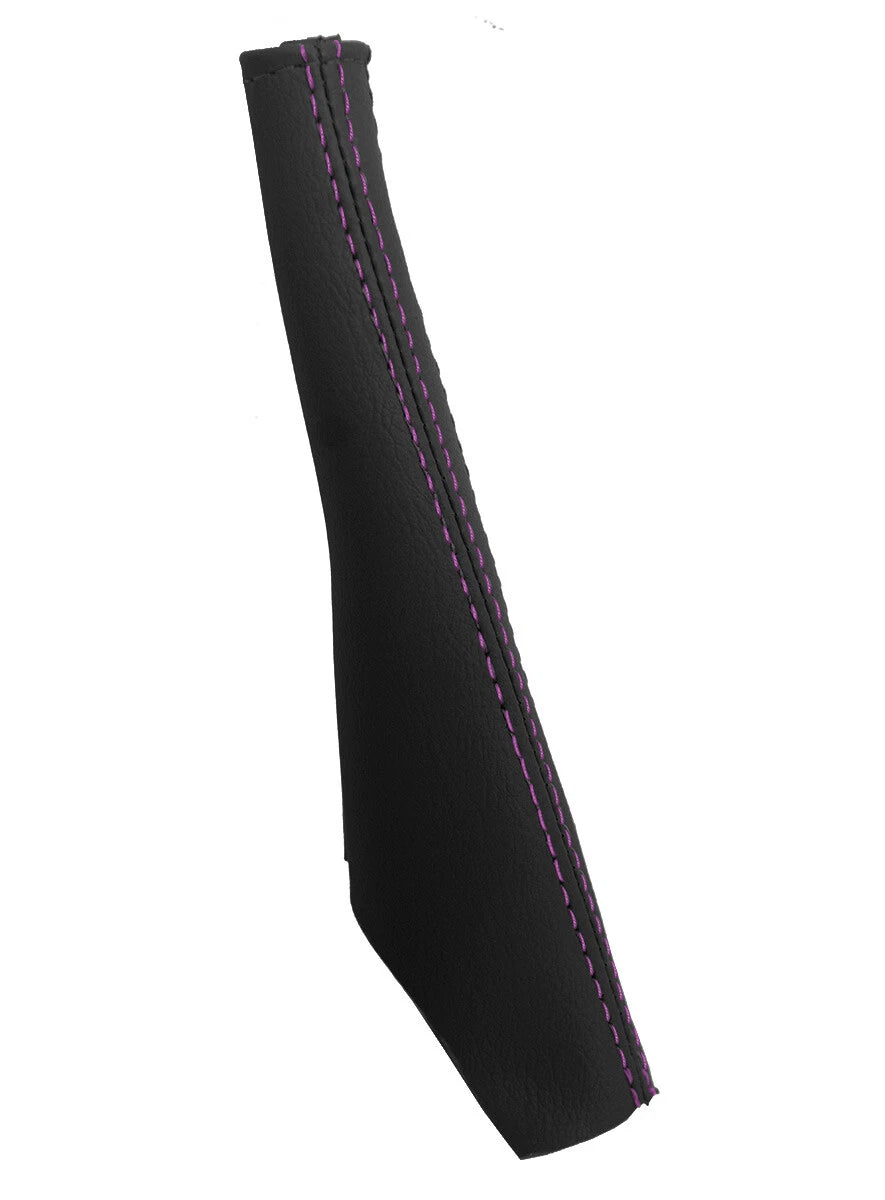 Leather Emergency Brake Boot Cover for Nissan 350Z (2003–2008) Purple Stitch