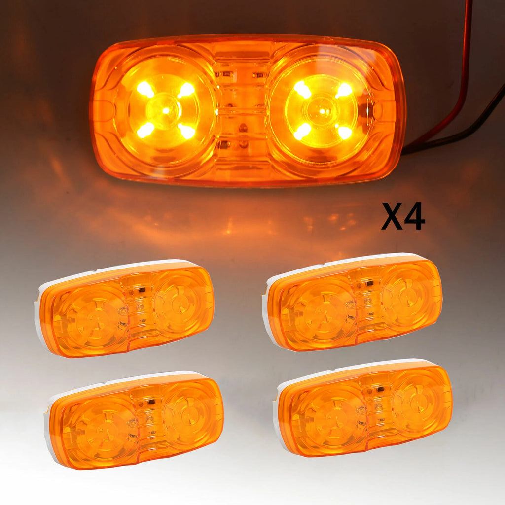 4X Amber LED Side Marker Lights for Trailer (10 Diodes)