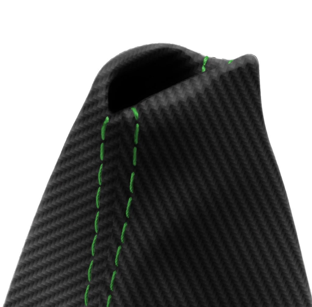 Manual Shift Boot Cover for Honda Civic (2016–2020) - Carbon Fiber, Green Stitch